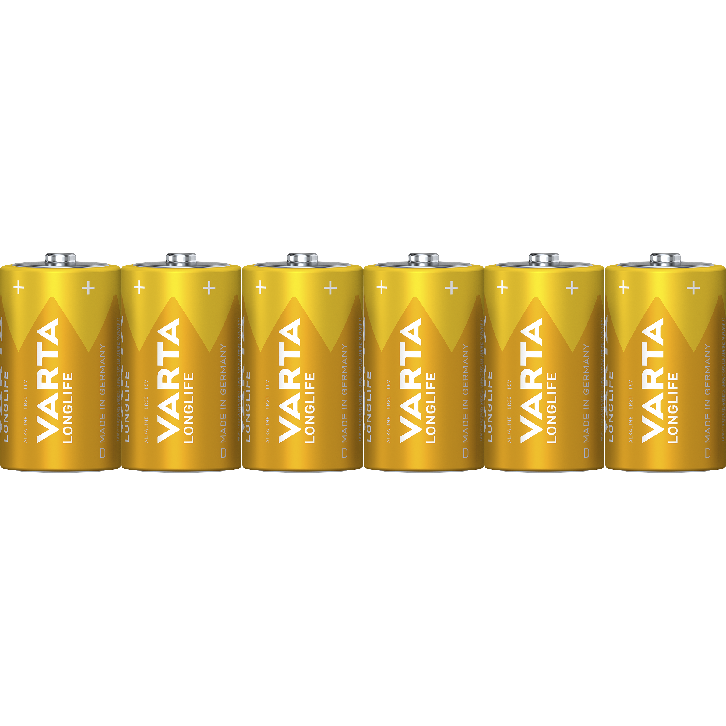 Mono-Batterie VARTA Longlife, Alkaline, Typ D, LR20, 1,5V, 6er Pack
